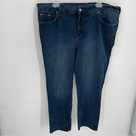 NYDJ Not Your Daughters Straight Jeans Lift Tuck Womens Plus Size 20W Dark Wash - Picture 9 of 9